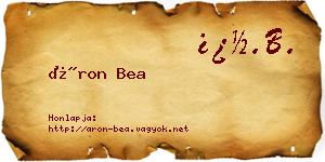 Áron Bea névjegykártya